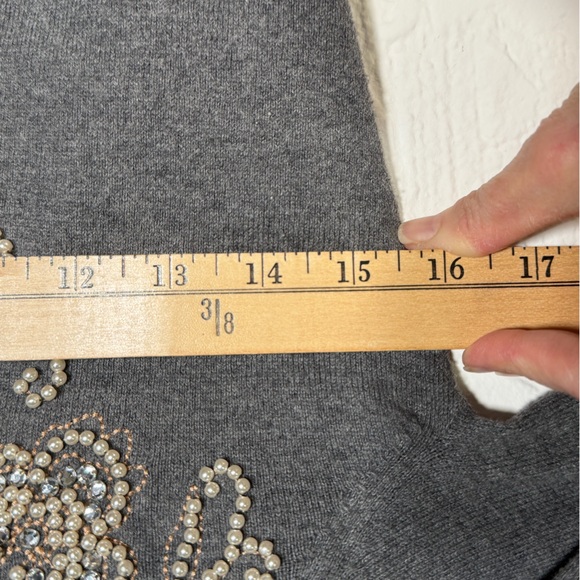 Gorgeous Embellished Gray Cardigan Sweater Anthropologie - Picture 16 of 16
